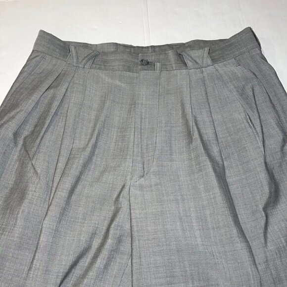 GIANNI Versace Vintage Gray High Waist Pleated Pants Trousers Size XL - Picture 4 of 14